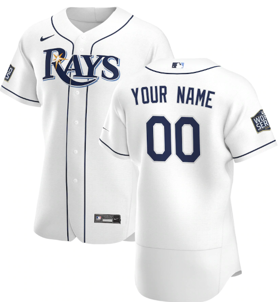Men's Tampa Bay Rays Active Player White 2020 World Series Bound Custom Stitched Jersey